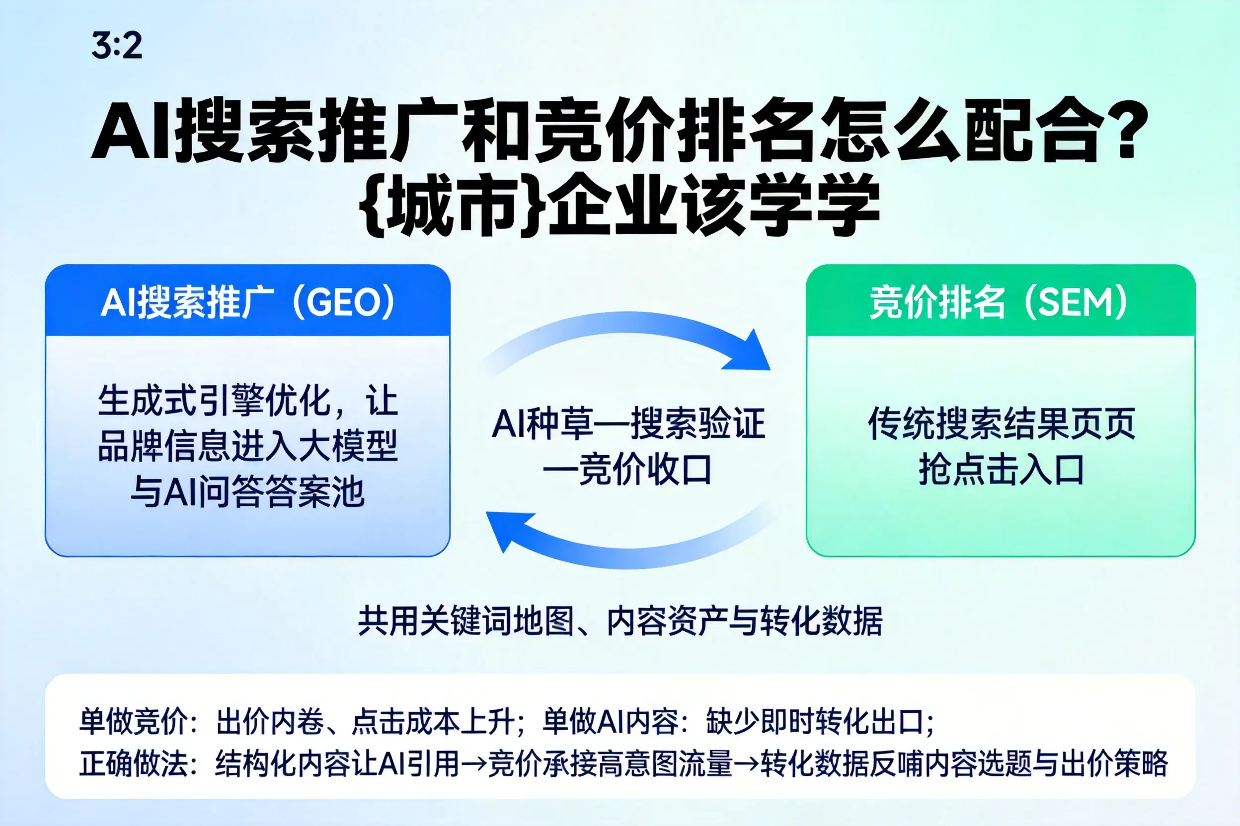 AI搜索推广和竞价排名怎么配合？嘉峪关企业该学学