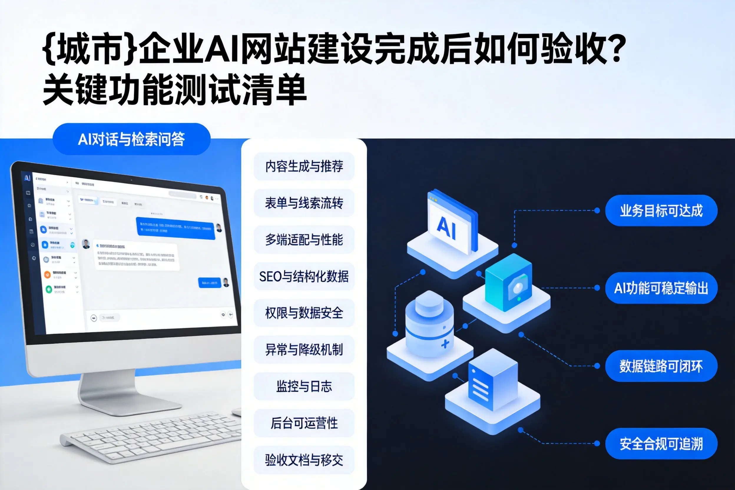 嘉峪关企业AI网站建设完成后如何验收？关键功能测试清单
