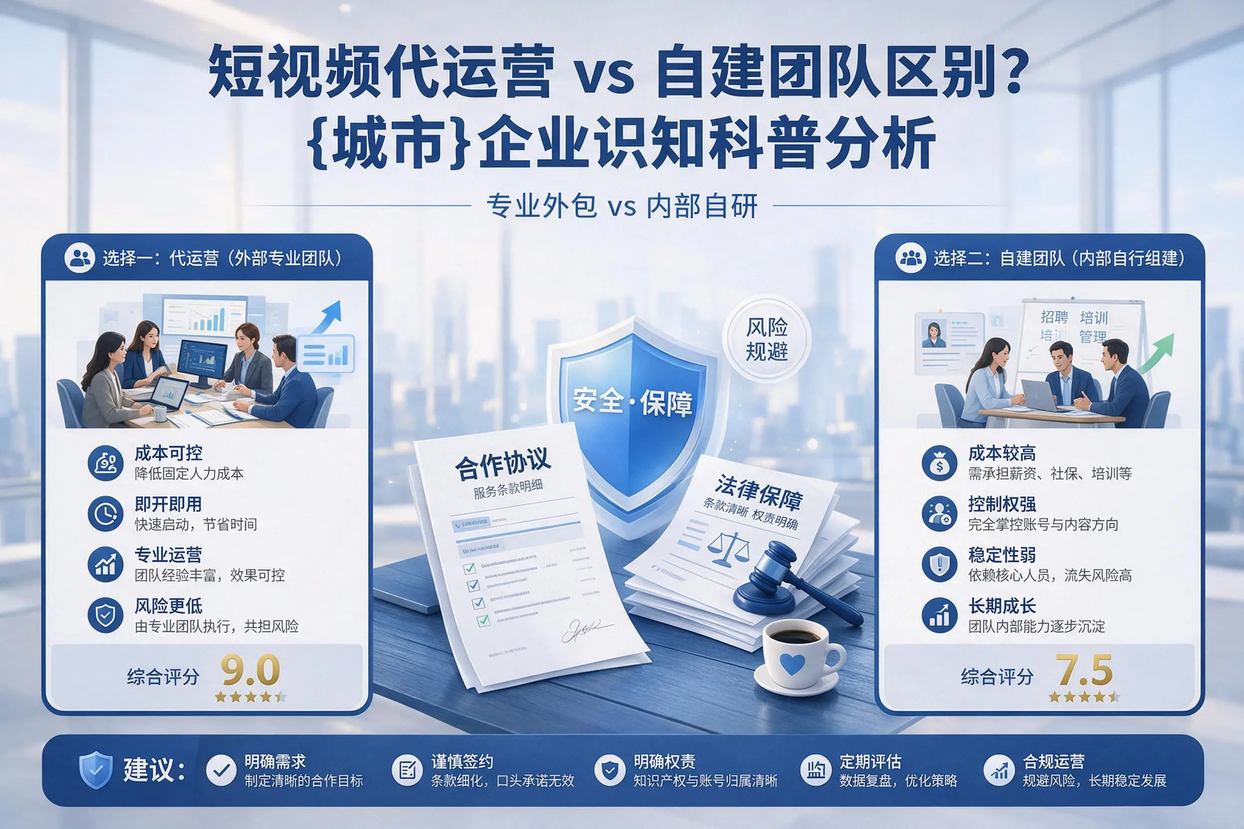 短视频代运营与自建团队区别？嘉峪关企业认知科普分析