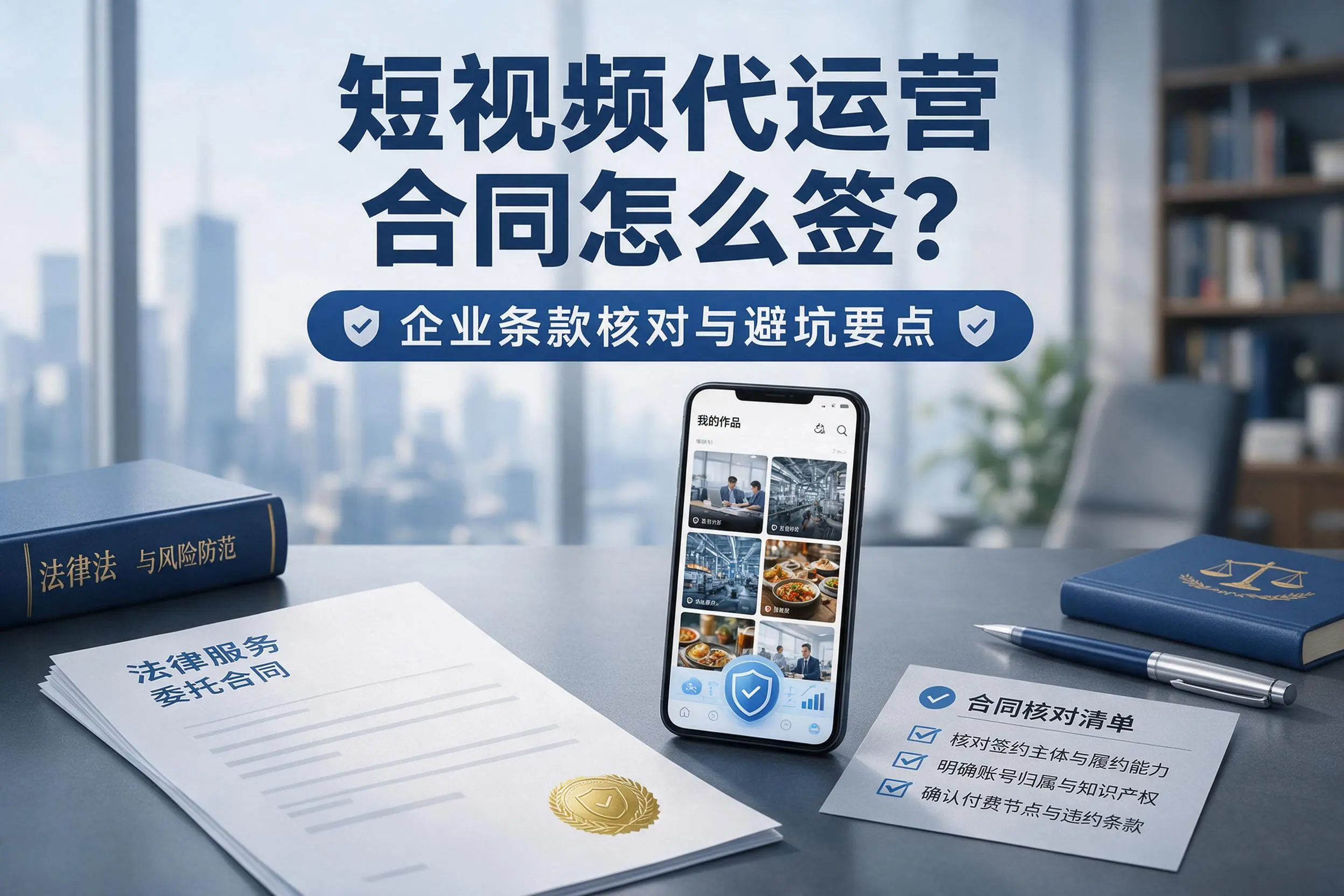 短视频代运营合同怎么签？嘉峪关企业条款核对与避坑要点