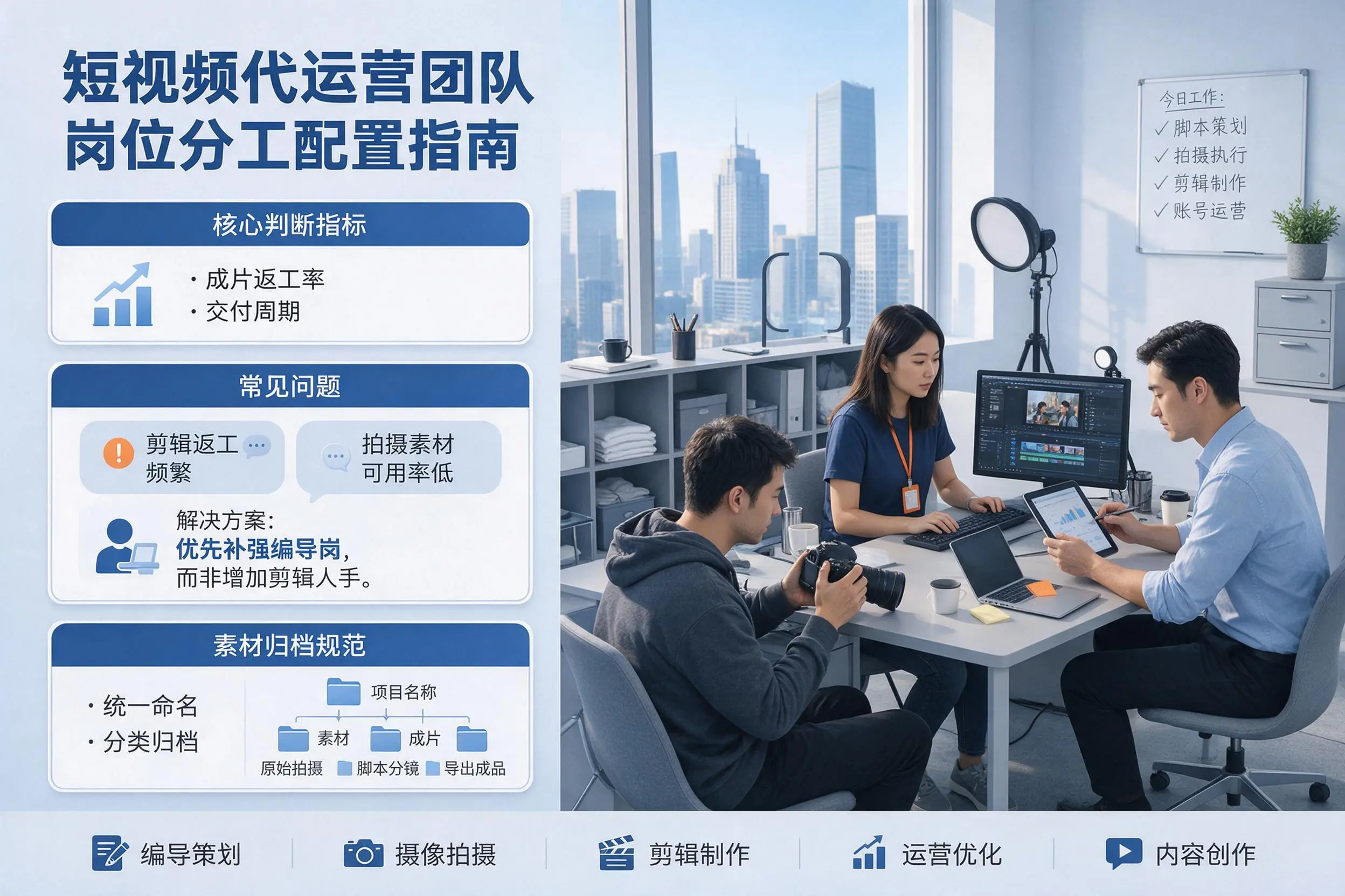 短视频代运营团队如何配置?嘉峪关企业岗位分工科普说明