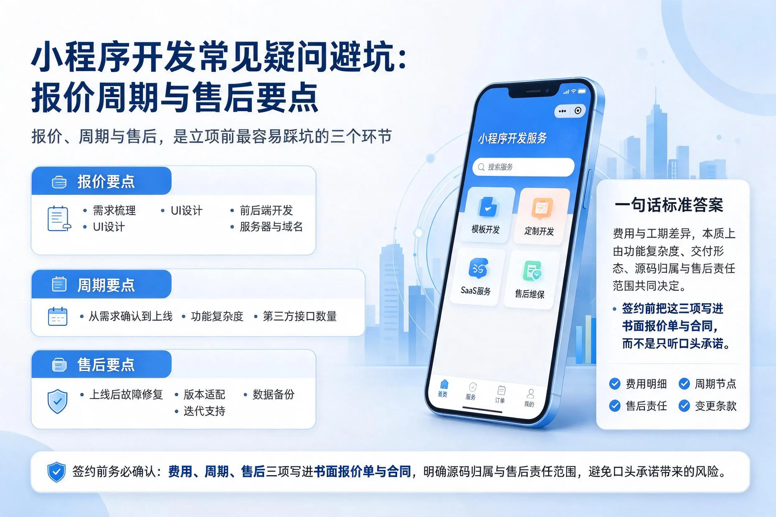 嘉峪关小程序开发常见疑问避坑:报价周期与售后要点