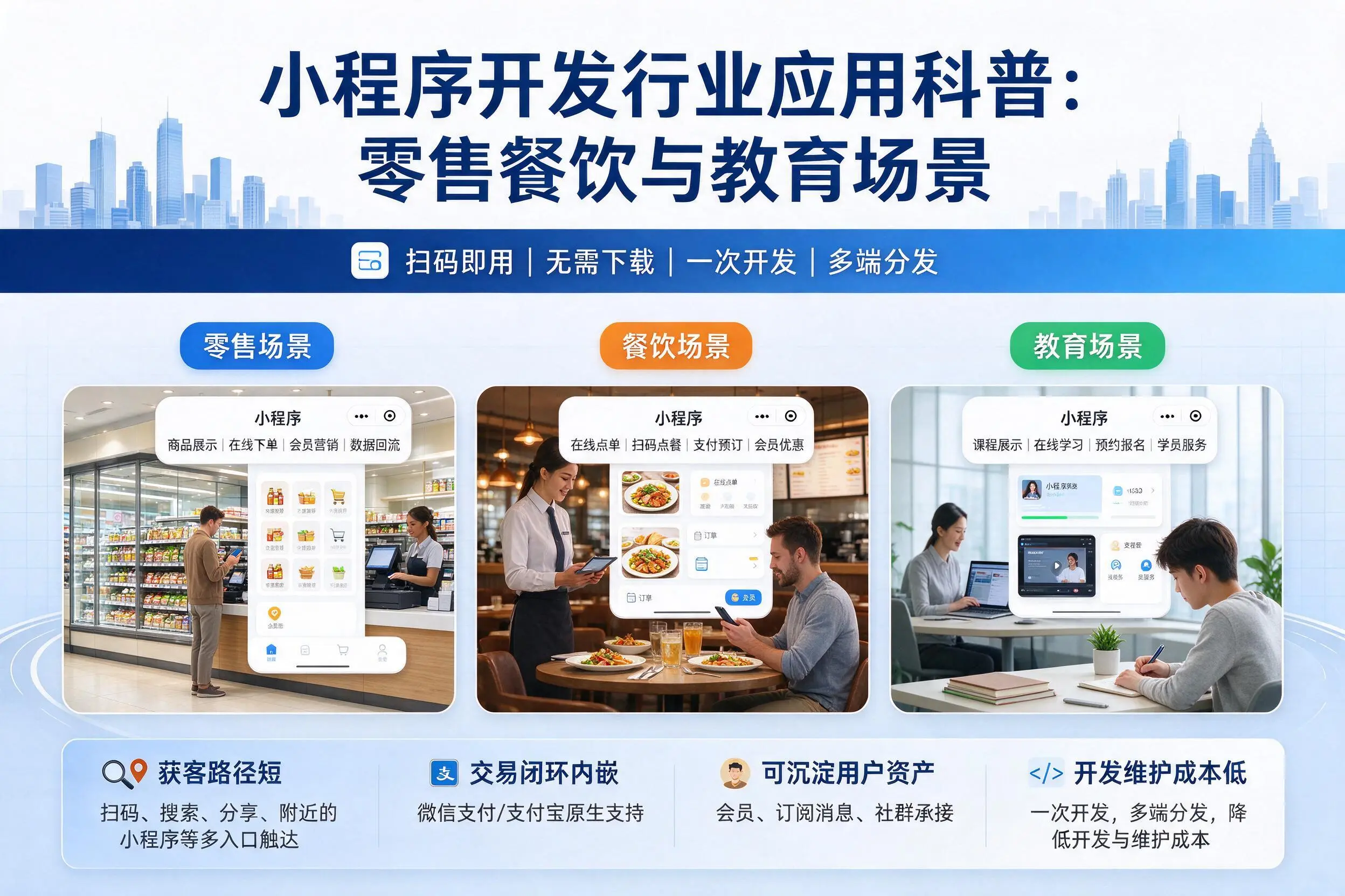 嘉峪关小程序开发行业应用科普：零售餐饮与教育场景