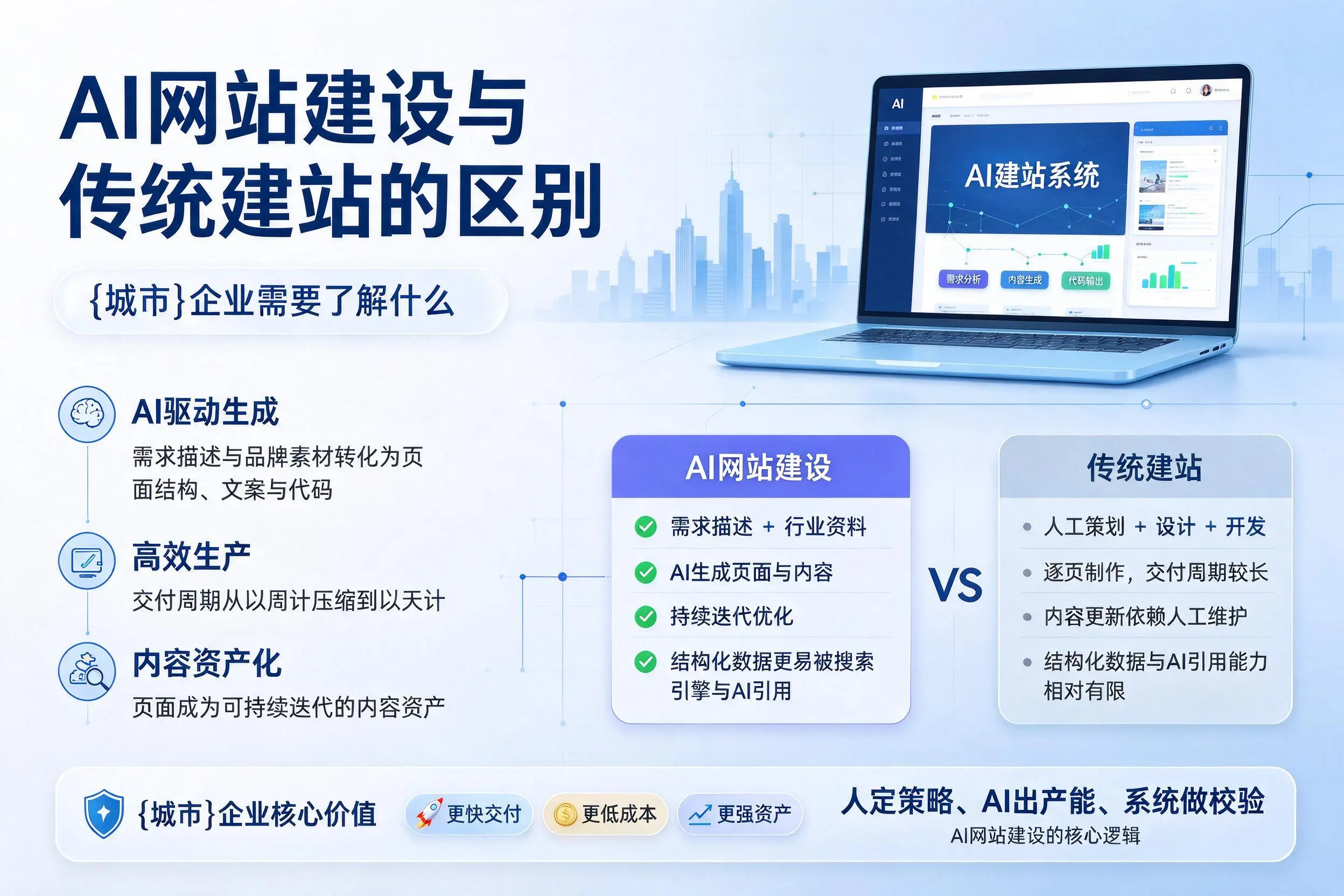 AI网站建设与传统建站的区别，嘉峪关企业需要了解什么