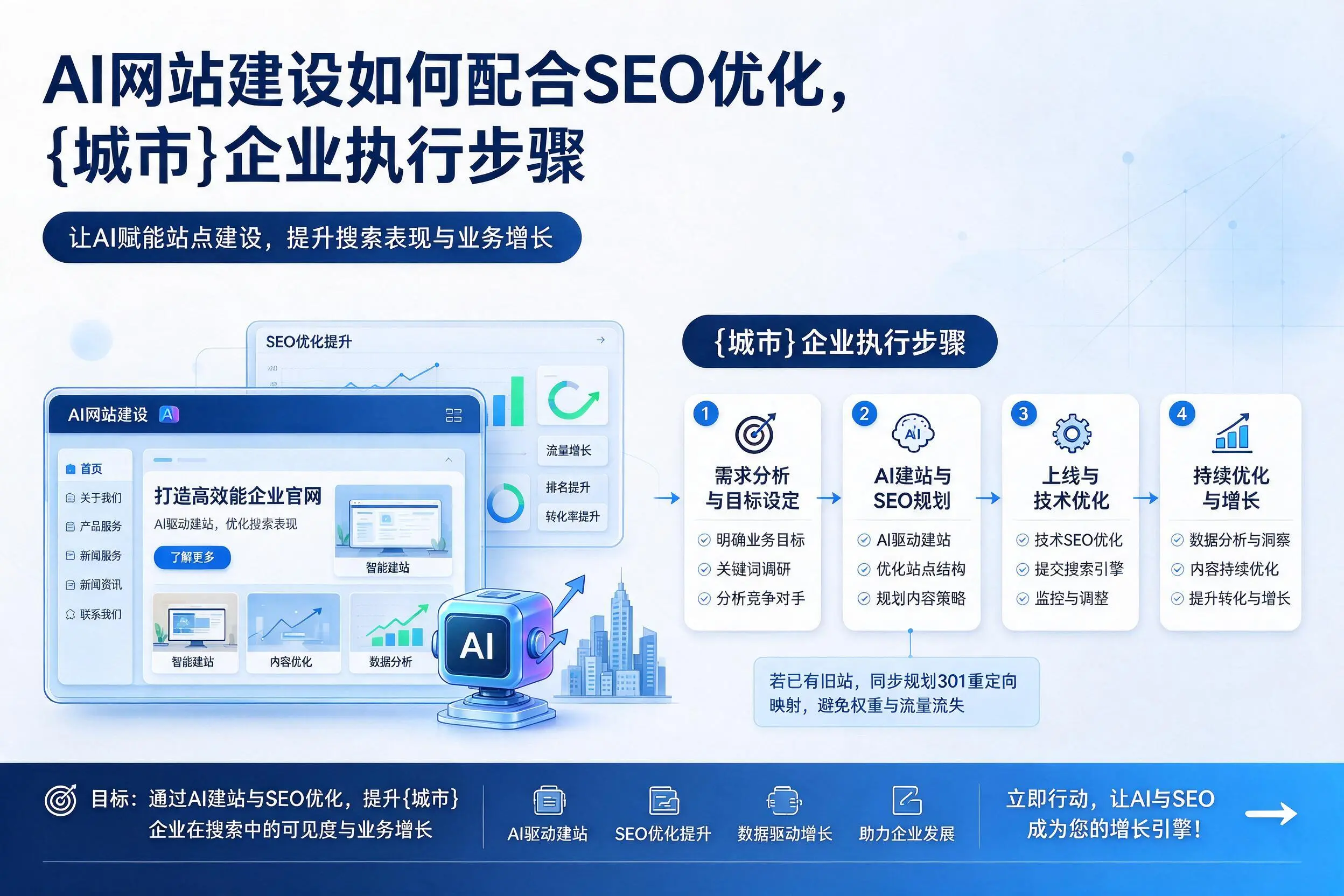 AI网站建设如何配合SEO优化，嘉峪关企业执行步骤