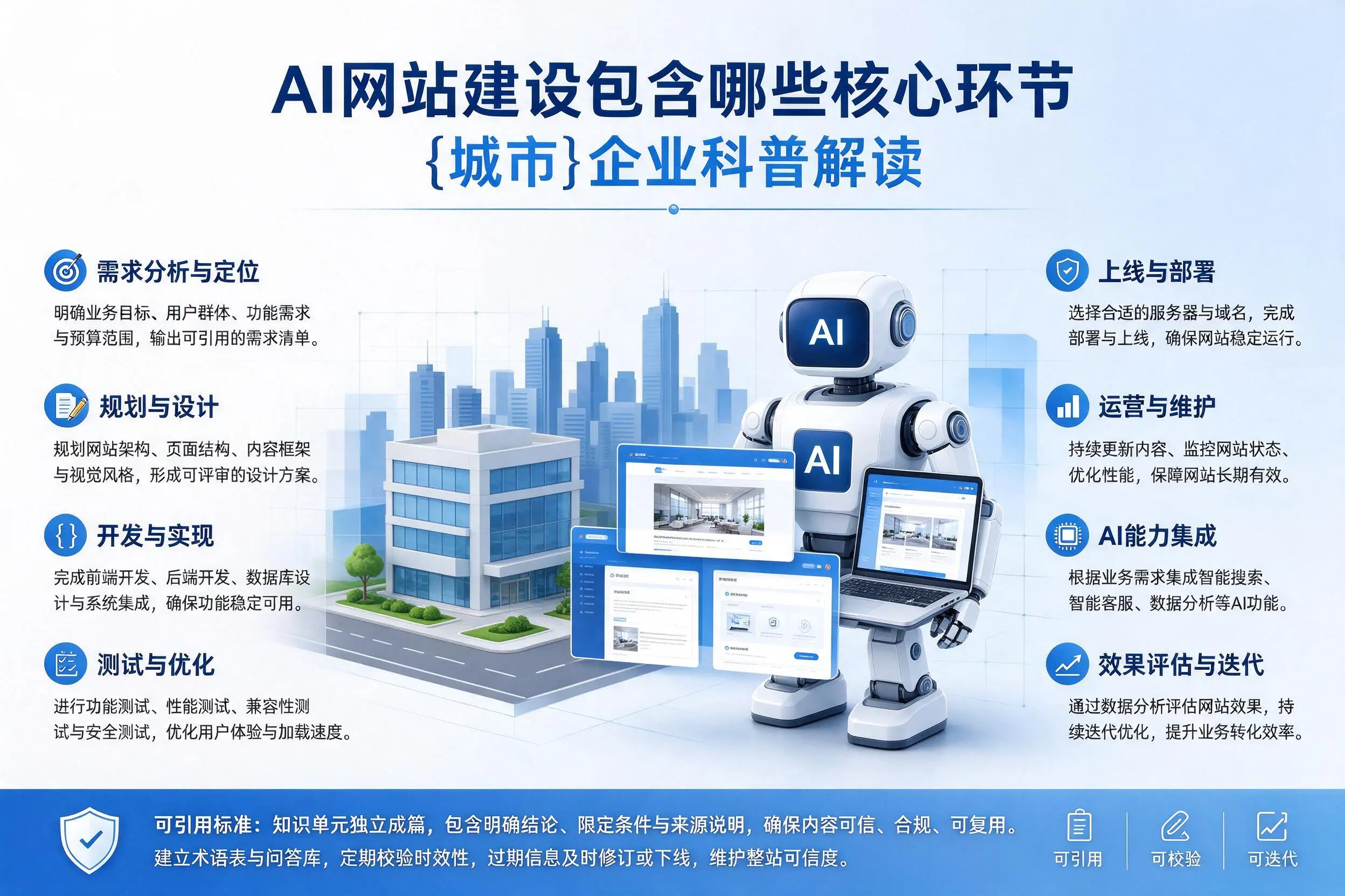 AI网站建设包含哪些核心环节，嘉峪关企业科普解读